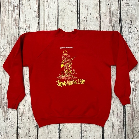 Vintage Other - Vintage 1980s Echo Company John Wayne Day Military 80s Crewneck Sweatshirt